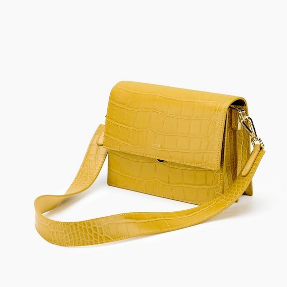 JW PEI Handbags - JW PEI MINI FLAP CROSSBODY —Mustard Croc